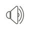 Sound up icon vector. Line voice symbol.