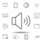 sound, volume outline icon. Detailed set of unigrid multimedia illustrations icons. Can be used for web, logo, mobile app, UI, UX