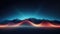 Sound wave abstract background, mountain, glowing waves, generative ai