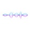 Sound wave amplitude or frequency in blue and pink vector illustration isolated.