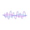 Sound wave amplitude - isolated vector illustration of modern gradient wave line