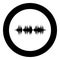 Sound wave audio digital equalizer technology oscillating music icon in circle round black color vector illustration image solid