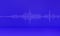 Sound wave on blue purple studio background. Podcast, live, streaming, creator content