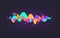 Sound wave gradient. Colorful digital equalizer. Personal assistant template. Abstract dynamic line. Audio technology