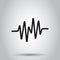 Sound wave icon in flat style. Heart beat vector illustration on isolated background. Pulse rhythm business concept