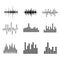 Sound Wave Icon Set. Music soundwave icons set. Equalize audio a