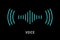 Sound wave icon voice recognition in virtual assistant, speech sign. Abstract audio wave, command