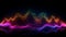 Sound wave in neon light. Modern technologies and objects created with the help of AI