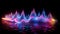 Sound wave in neon light. Modern technologies and objects created with the help of AI