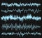 Sound wave set. Audio technology, musical pulse. Vector illustration.