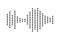 Sound wave or voice message icon. Music waveform, track radio play. Audio equalizer line. Vector illustration