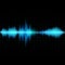 Sound waves oscillating glow blue light. Abstract technology background vector