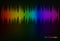 Sound waves oscillating glow colorful light