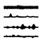 Sound Waves Set. Screen of Equalizer. Musical Vibration Graph. Radio Wave Amplitude