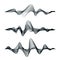 Sound waves track design. Set of audio waves. Abstract equalizer. Vector illustration