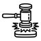 Sound wood gavel icon, outline style