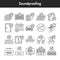 Soundproofing color line icons set. Pictograms for web page, mobile app, promo.