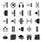 Soundproofing icons set, simple style