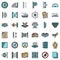 Soundproofing icons set vector flat