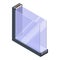 Soundproofing simple window icon, isometric style