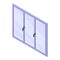 Soundproofing windows icon, isometric style