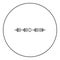 Soundtrack pulse music player audio wave equalizer element floating sound wave icon black color in round circle