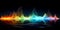 Soundwave. Audio spectrum waveform. Sound frequency and music pulse graphic. Generative Ai illustration