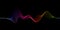 Soundwave background with rainbow coloured flowing lines design