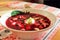 Soup of beets, cucumbers and eggs - cold meat