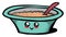 Soup in a cute bowl, illustration, vector