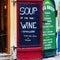 Soup of the day is Wine funny sign in Prague