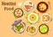 Soup dishes icon for healthy lunch menu design