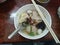 Soup dumplings and walnut shrimp with fish ball