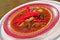 Soup a goulash from vegetables and veal