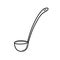 Soup ladle hand drawn outline simple doodle style vector illustration, kitchen utensils