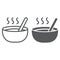 Soup line and glyph icon, food and meal, bowl sign, vector graphics, a linear pattern on a white background.