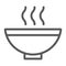 Soup line icon, food and meal, hot soup bowl sign, vector graphics, a linear pattern on a white background.