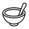 Soup meal line icon. Bowl hot food vector illustration