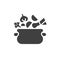 Soup pot, saucepan vector icon