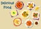 Soup and salad dishes icon for dinner menu design