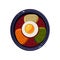 Soup with Toasts and Fried Egg Served Food. Vector