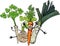 Soup vegetables group cartoon illustration