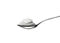 Sour cream in spoon on white background