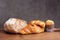 Sour dough bread croissant muffin
