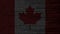 Source code and flag of Canada. Canadian digital technology or programming related loopable animation