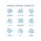 Source control turquoise concept icons set