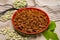 Source of fibre plant based vegan soya protein minced meat, meat free healthy food