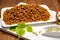 Source of fibre plant based vegan soya protein minced meat, meat free healthy food