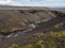 The source of the Skoga River in a volcanic canyon