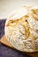 Sourdough Boule or Loaf of Bread on Cutting Board